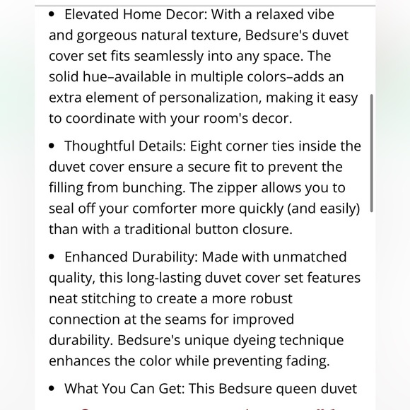 Neutral DUVET Bedding Set-QUEEN SIZE - Picture 3 of 4